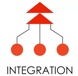 Red arrows and circles representing growth marketing strategy integration